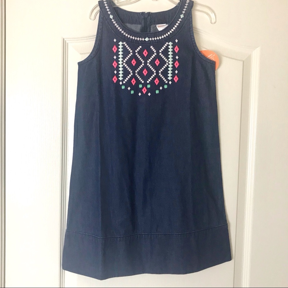 NEW!! Gymboree embroidered denim dress size 7